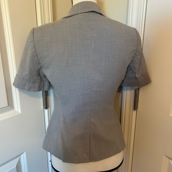 The limited grey button down vneck collared short sleeve dress shirt - Picture 3 of 4
